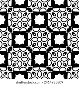 White background with black pattern. Seamless texture for fashion, textile design,  on wall paper, wrapping paper, fabrics and home decor. Simple repeat pattern.