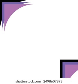 White background with black and purple corner designs. Perfect for adding elegance and style to any graphic design project.