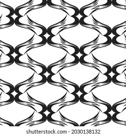 white background with black repeated abstract shape for fabric, cover and etc