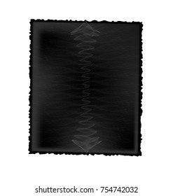 white background and black sheet of paper with abstract abrasion marks