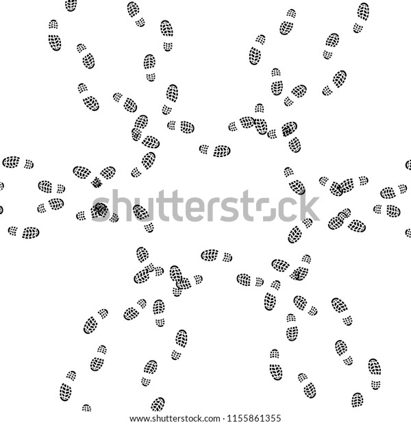 White Background Black Shoes Print Ways Stock Vector (Royalty Free ...