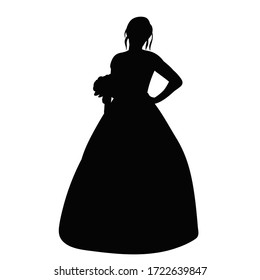 Vintage Victorian Lady Vector Silhouette Stock Vector (Royalty Free ...