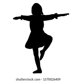 white background, black silhouette of a child playing