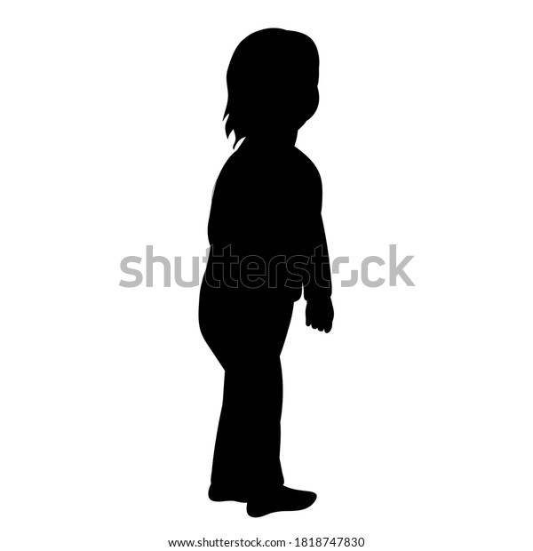 White Background Black Silhouette Child Stock Vector (royalty Free 