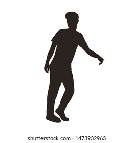  white background, black silhouette of a dancing guy