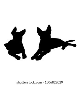  white background, black silhouette of a lying dog