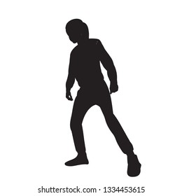 white background black silhouette man dancing