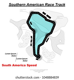 White background with black southern america color road silhouette