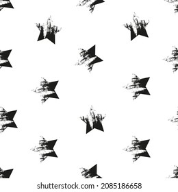 White background with black stars. The effect of erasure.