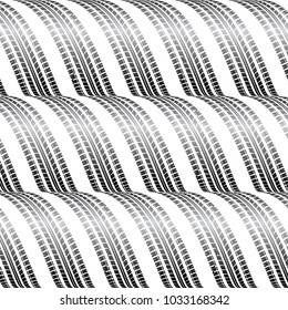 White background with black tire track waves