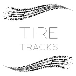 White Background With Black Tire Tracks And Sample Text