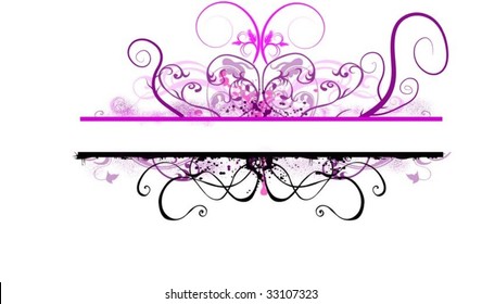 a white background with black and violet swirls patterns for copy-space