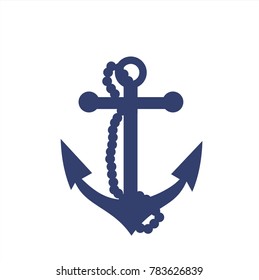 white background blue anchor