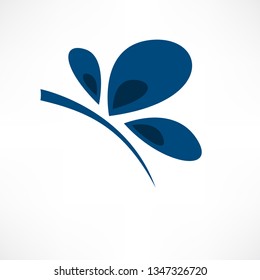 White background with blue butterfly
