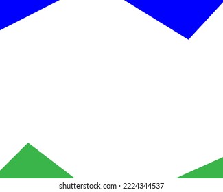 White background with blue and green borders