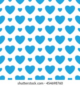 White background with blue hearts. Vector illustration