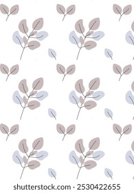 White background with blue leaves arranged in a repeated pattern, great for use in naturethemed designs and ecofriendly concepts.