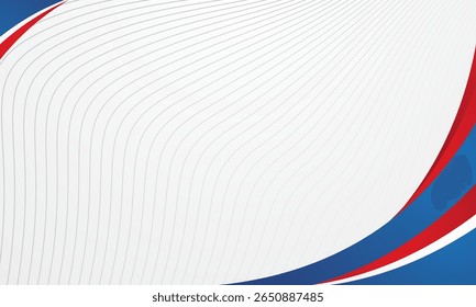 White background with blue and red gradient curve design