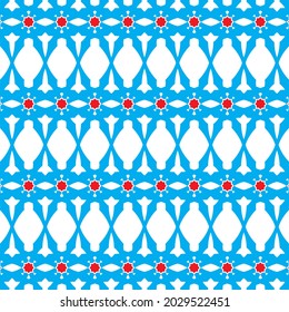 white background with blue repeated abstract pattern for fabric, cover, tile, texture, ceramic and etc