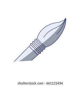 white background with blue shading silhouette of paint brush tip vector illustration
