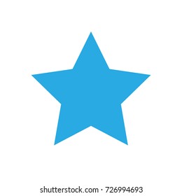 White background, blue star