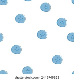 White Background With Blue Stars and Bubbles