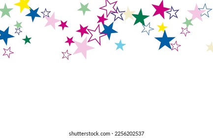 White background with blue, yellow and brown stars. Cover mock-up.