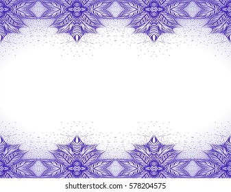 White background with border. Hand drawn seamless pattern. Lilac and white backdrop.Vector isolated illustration.
