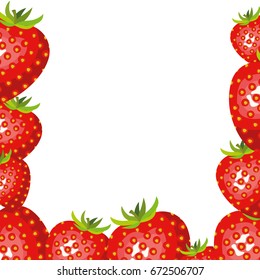 white background with border of strawberries fruits vector illustration