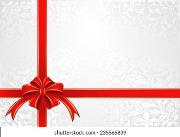 white background with  bow for gifts