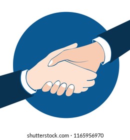 White background with business persons shake hands. This can use for presentation and advertising your business.