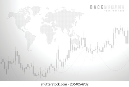 fondo blanco, gráfico de barras de velas de gráfico de la ilustración de inversión del mercado de valores vector para página, logotipo, tarjeta, banner, web e impresión.
