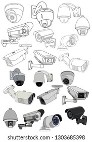  white background, cctv camera, appliances, set