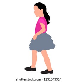 white background child girl goes