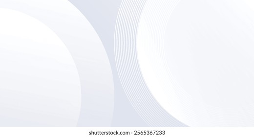 White background with white circle lines. Digital future technology simple art modern design