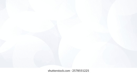 White background with white circle lines background. Digital future technology concept modern