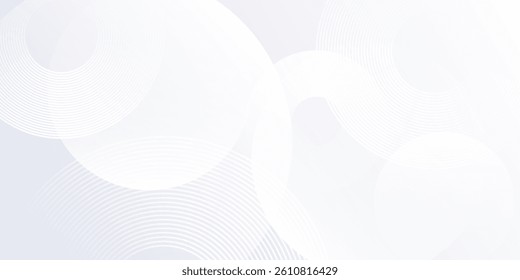 White background with white circle lines. Digital future technology concept abstract modern