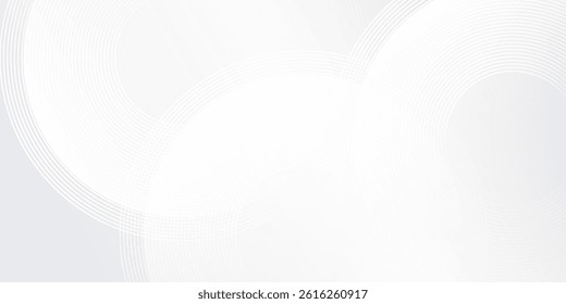White background with white circle lines digital future background
