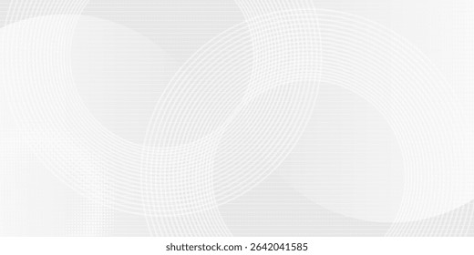 White background with white circle lines. Digital future technology simple. vector eps 10