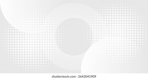 White background with white circle lines. Digital future technology simple. vector eps 10