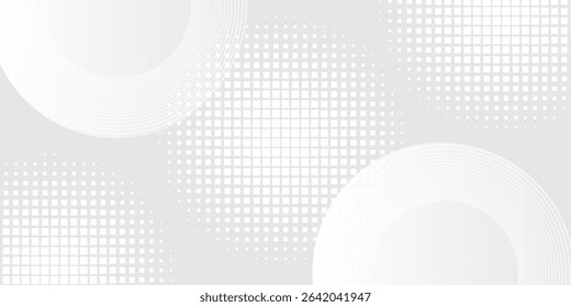 White background with white circle lines. Digital future technology simple. vector eps 10