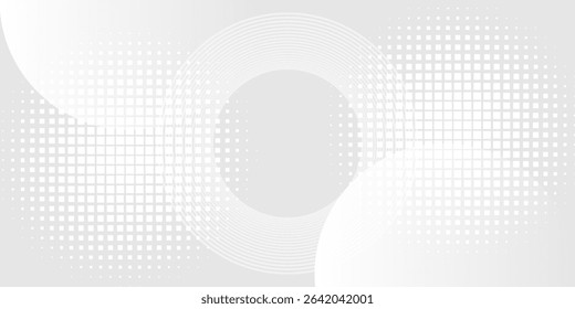 White background with white circle lines. Digital future technology simple. vector eps 10