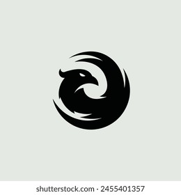 white background circle phoenix icon logo