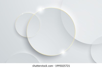 White background circle shape with golden line effect