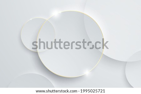 White background circle shape with golden line effect