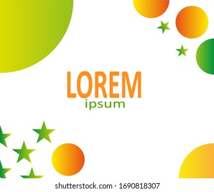 White background with circles and stars object gradient color