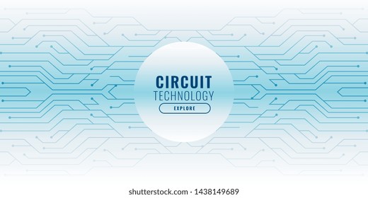white background with circuit lines technology banner