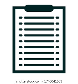 White background clipboard icon. Vector illustration.