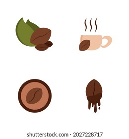 white background coffee logo collection