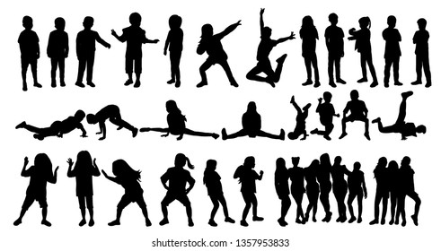 white background, collection of dancing people silhouettes